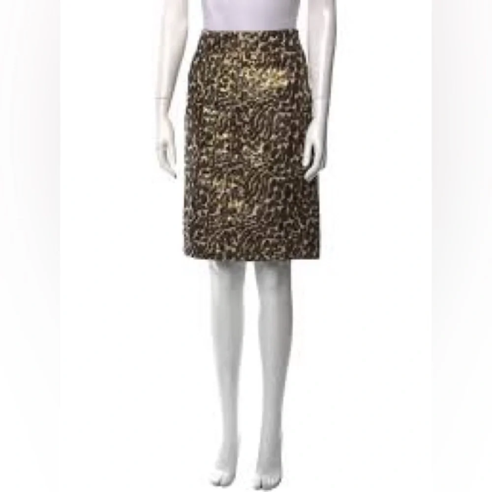 Tory Burch Animal Print metallic  Pencil Skirt